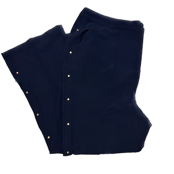 ( BLUE ) G.I.L.I. Pants High Rise Stretch Side Button Bootcut - Picture 2 of 2